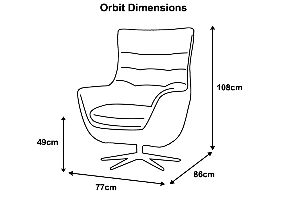 Orbit Navy Chair dimensions