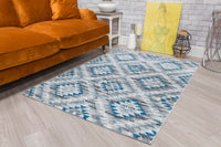 Ardenne Azteca - Blue rug, 80 x 150 cm size