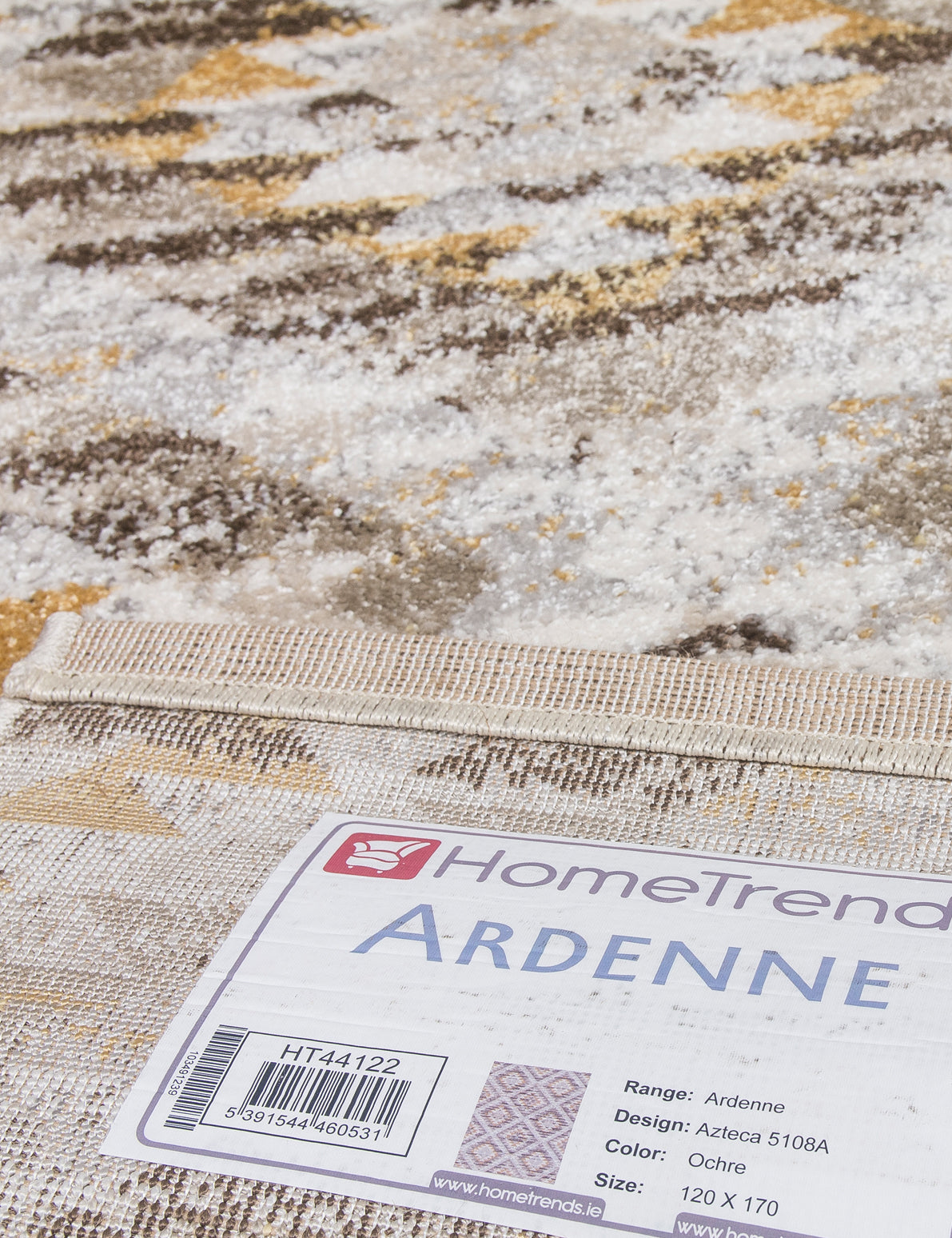 Ardenne Azteca - Ochre rug, 67 x 240 cm size
