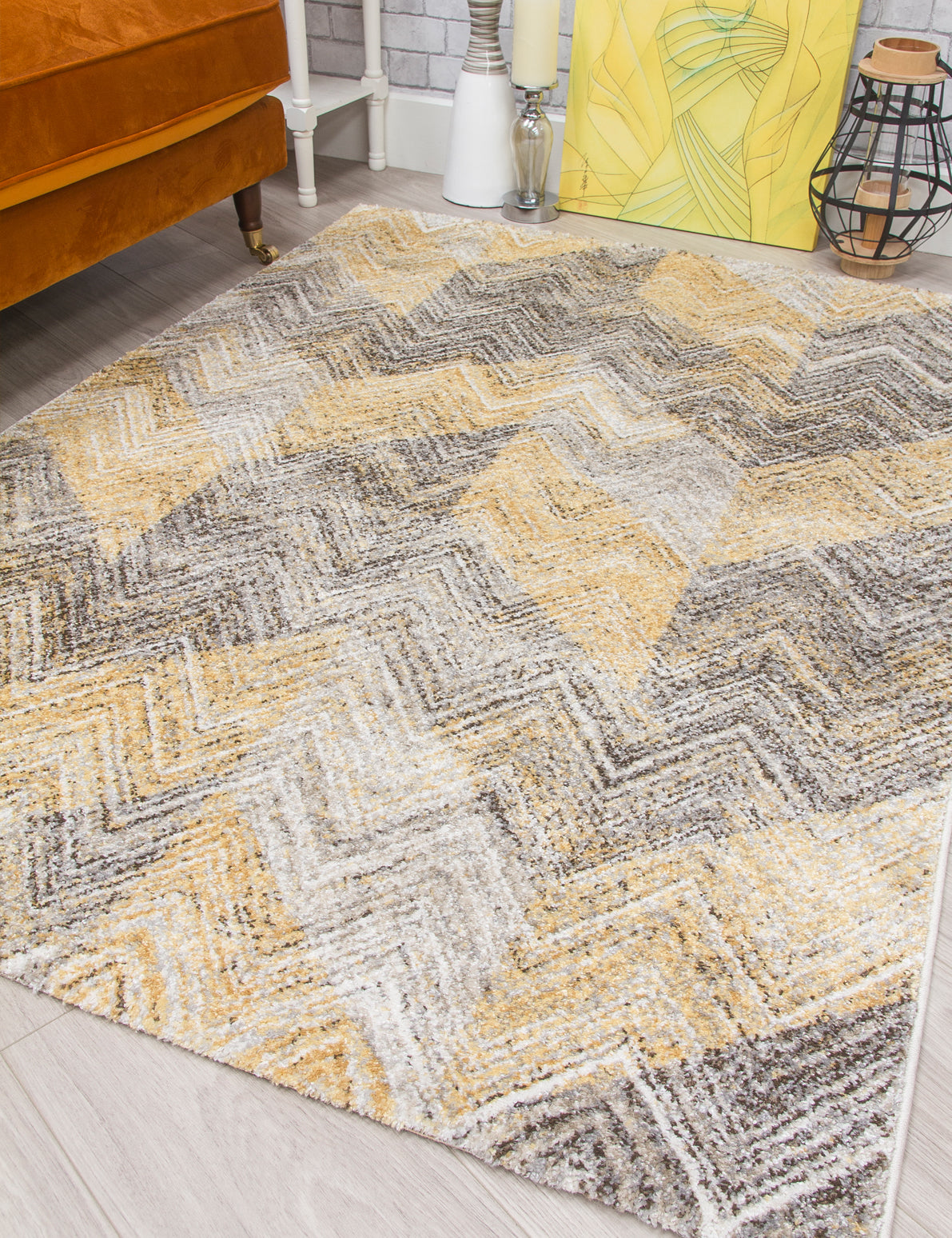Ardenne Chevy - Ochre rug, 160 x 220 cm size