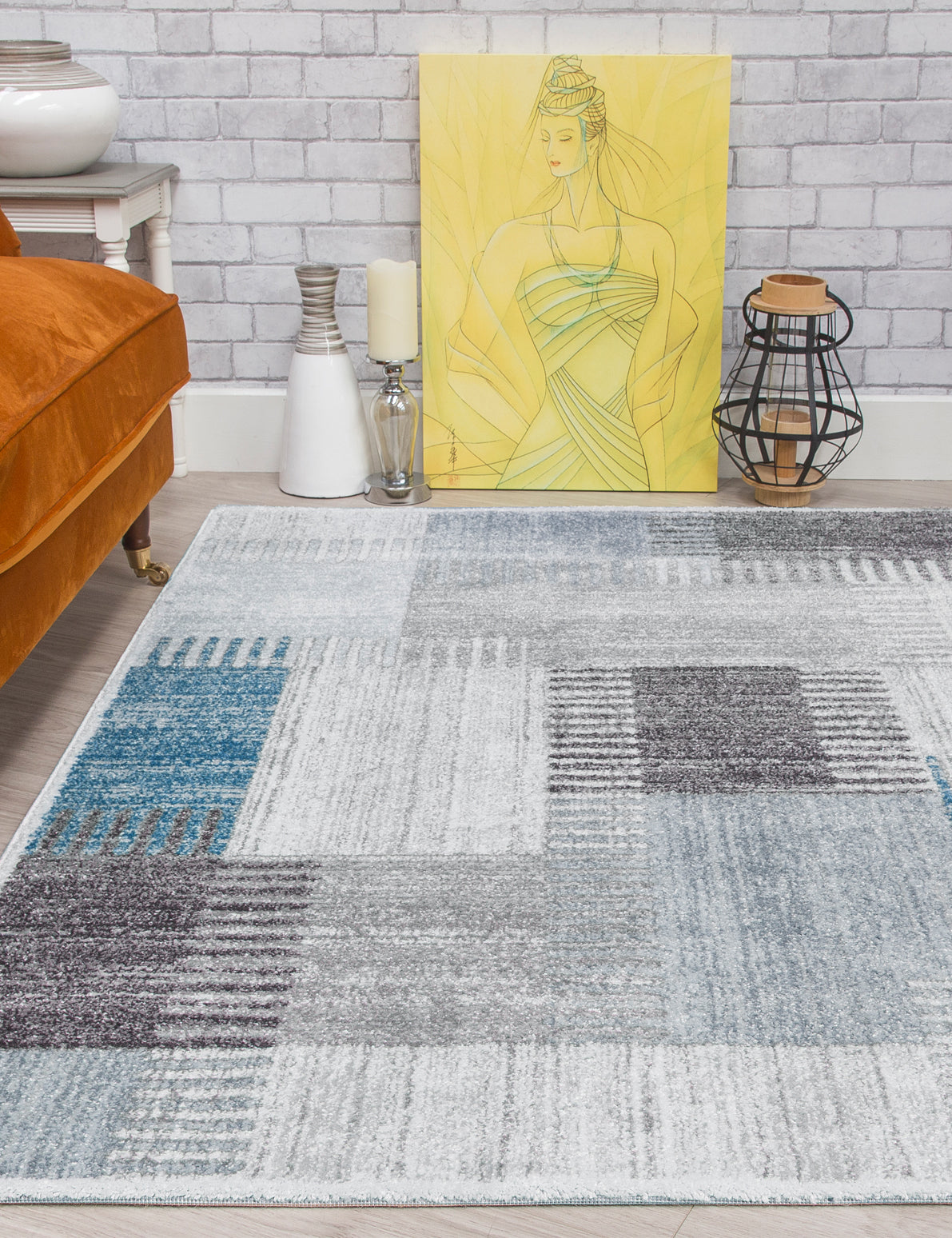 Ardenne Deco - Blue rug, 80 x 150 cm size