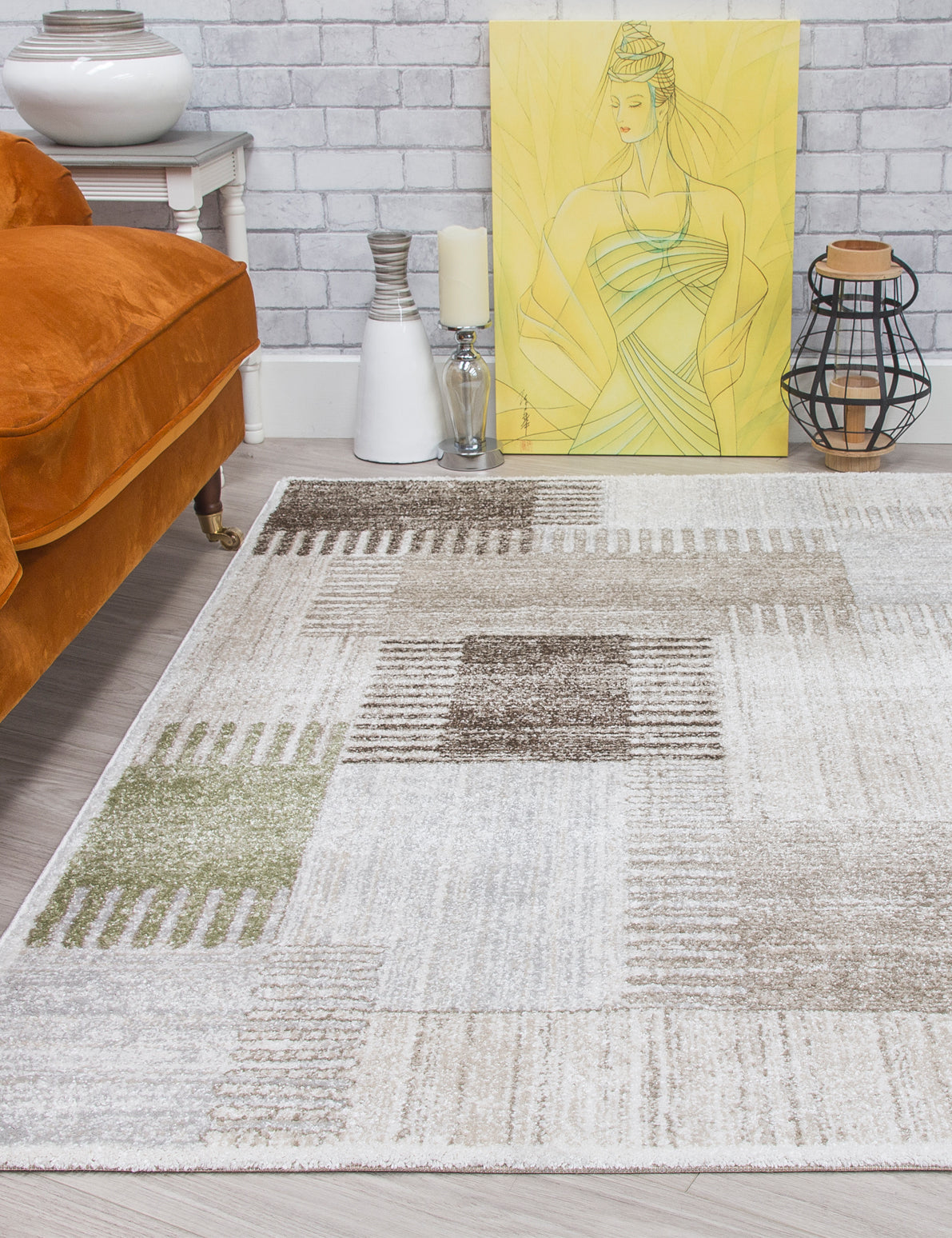 Ardenne Deco - Green rug, 80 x 150 cm size