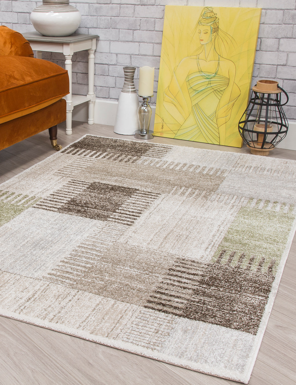 Ardenne Deco - Green rug, 120 x 170 cm size