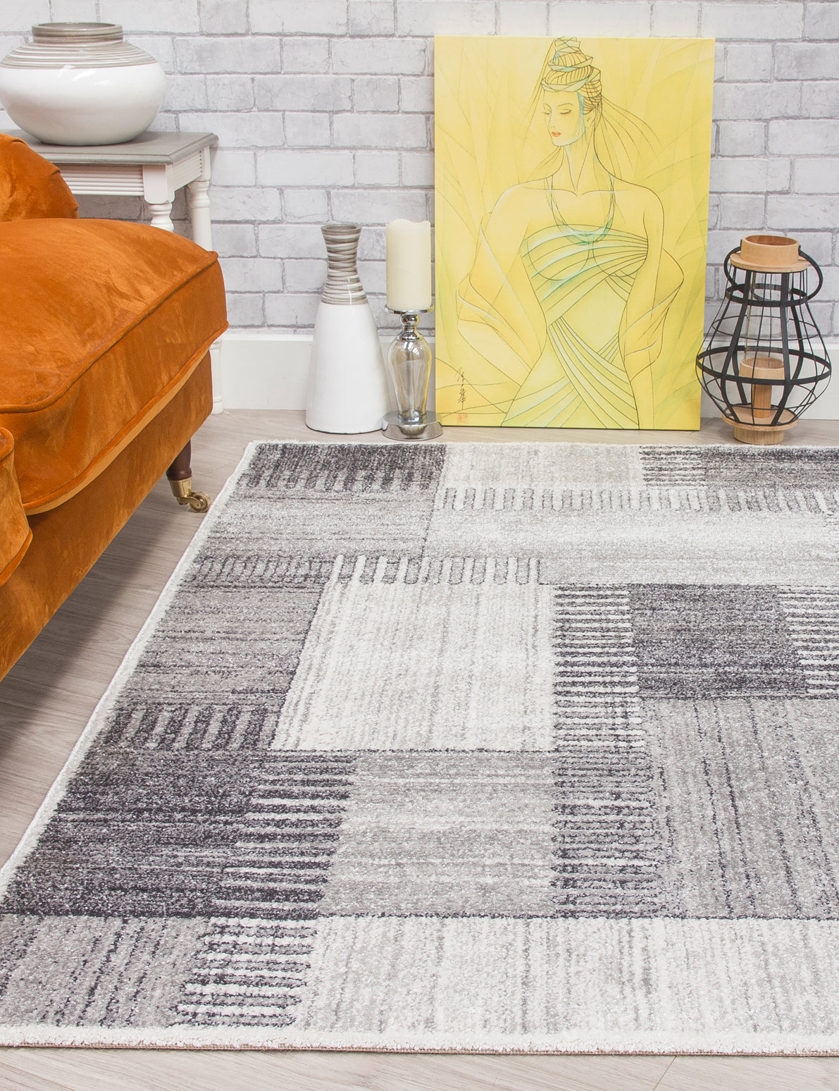 Ardenne Deco - Grey rug, 80 x 150 cm size