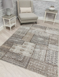 Antika Patchwork - Greige rug, 80 x 150 cm size
