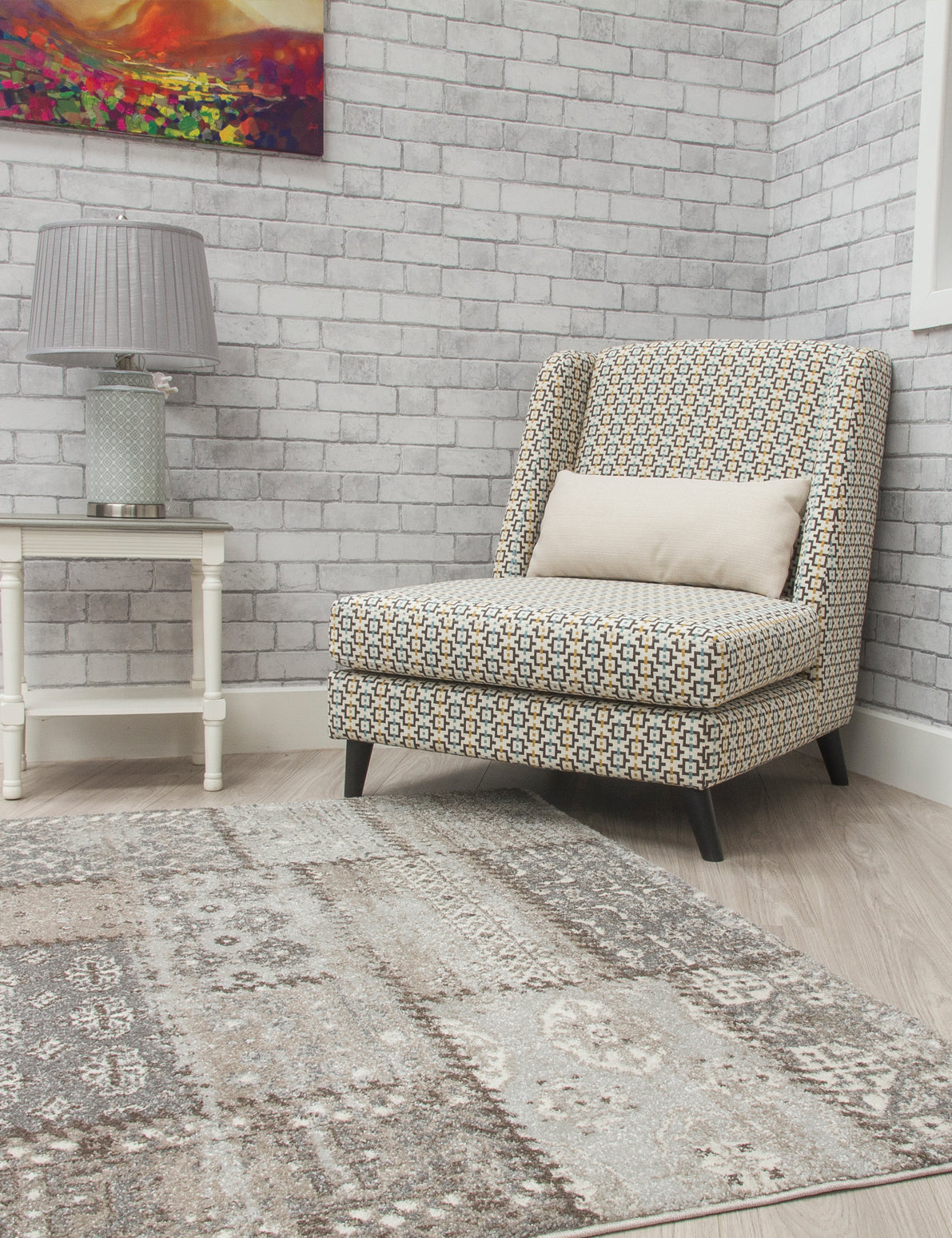 Antika Patchwork - Greige rug, 160 x 220 cm size
