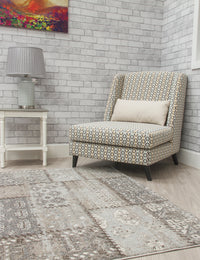 Antika Patchwork - Greige rug, 160 x 220 cm size