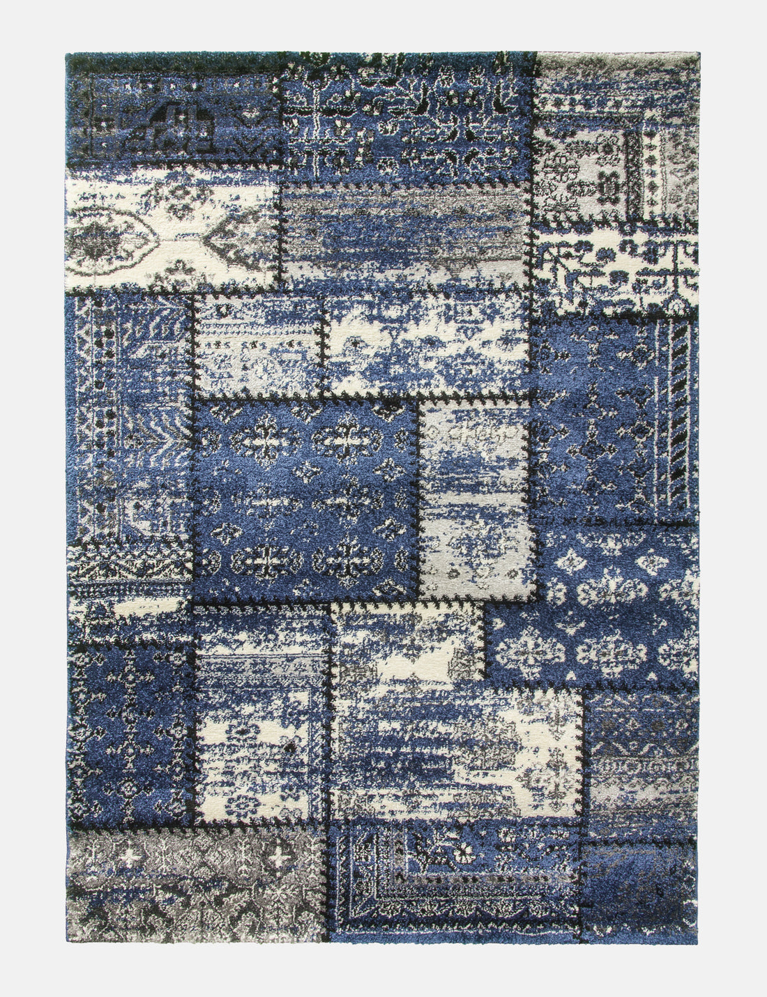 Antika Patchwork - Navy rug from The Mattress Store Ireland