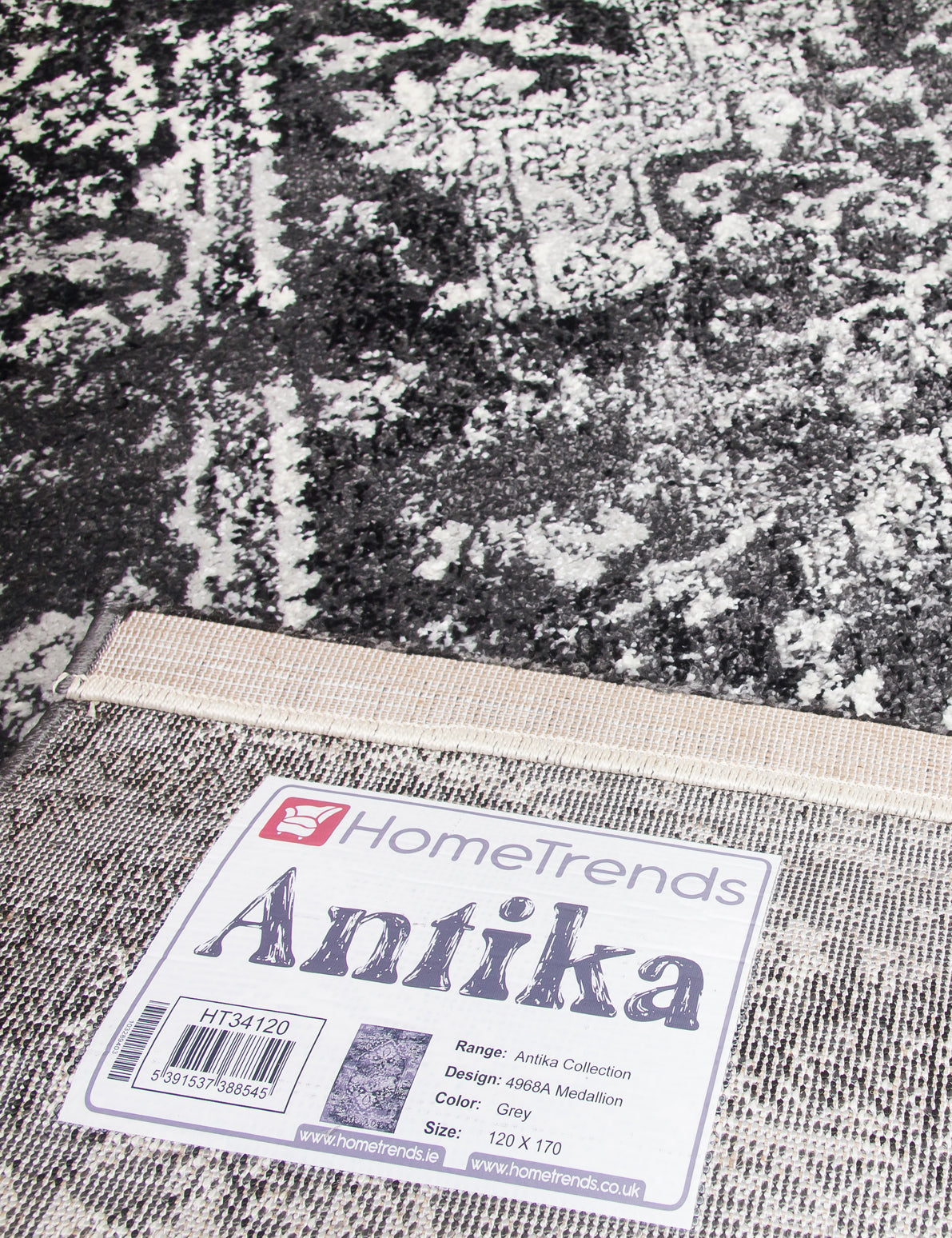 Antika Medallion - Grey rug, 67 x 240 cm size