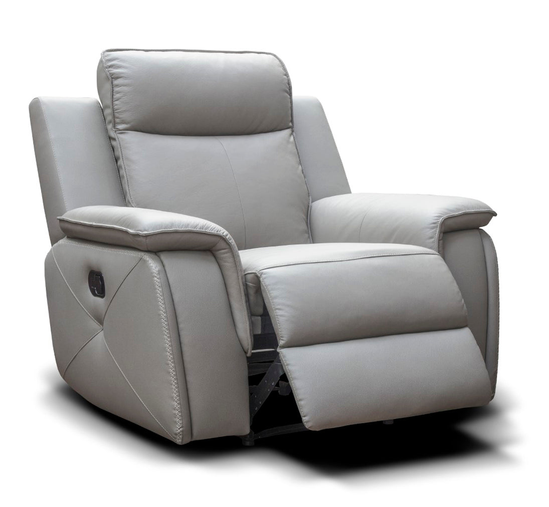Infiniti Leather recliner chair in Taupe Grey