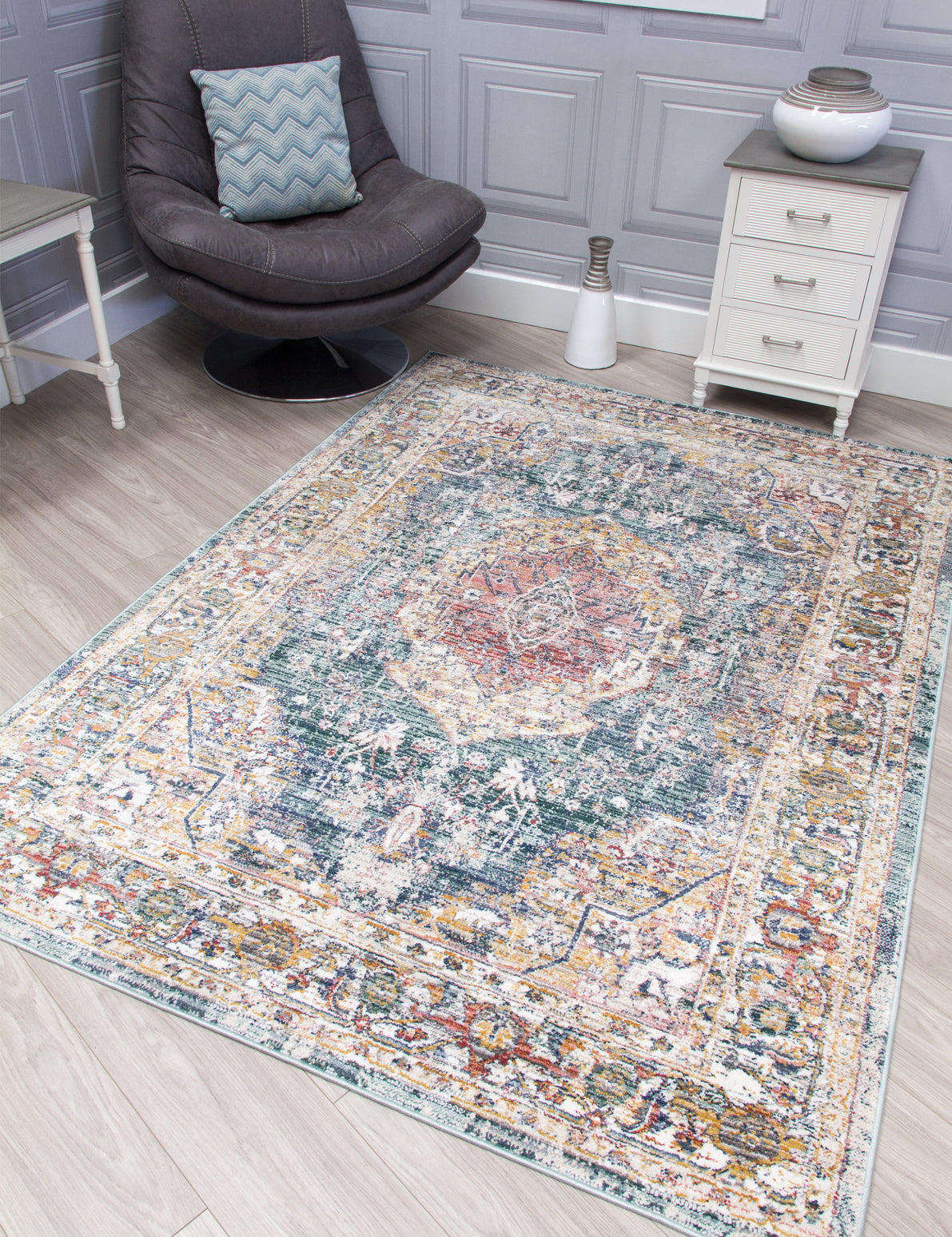 Boho Medallion - Green rug, 120 x 170 cm size