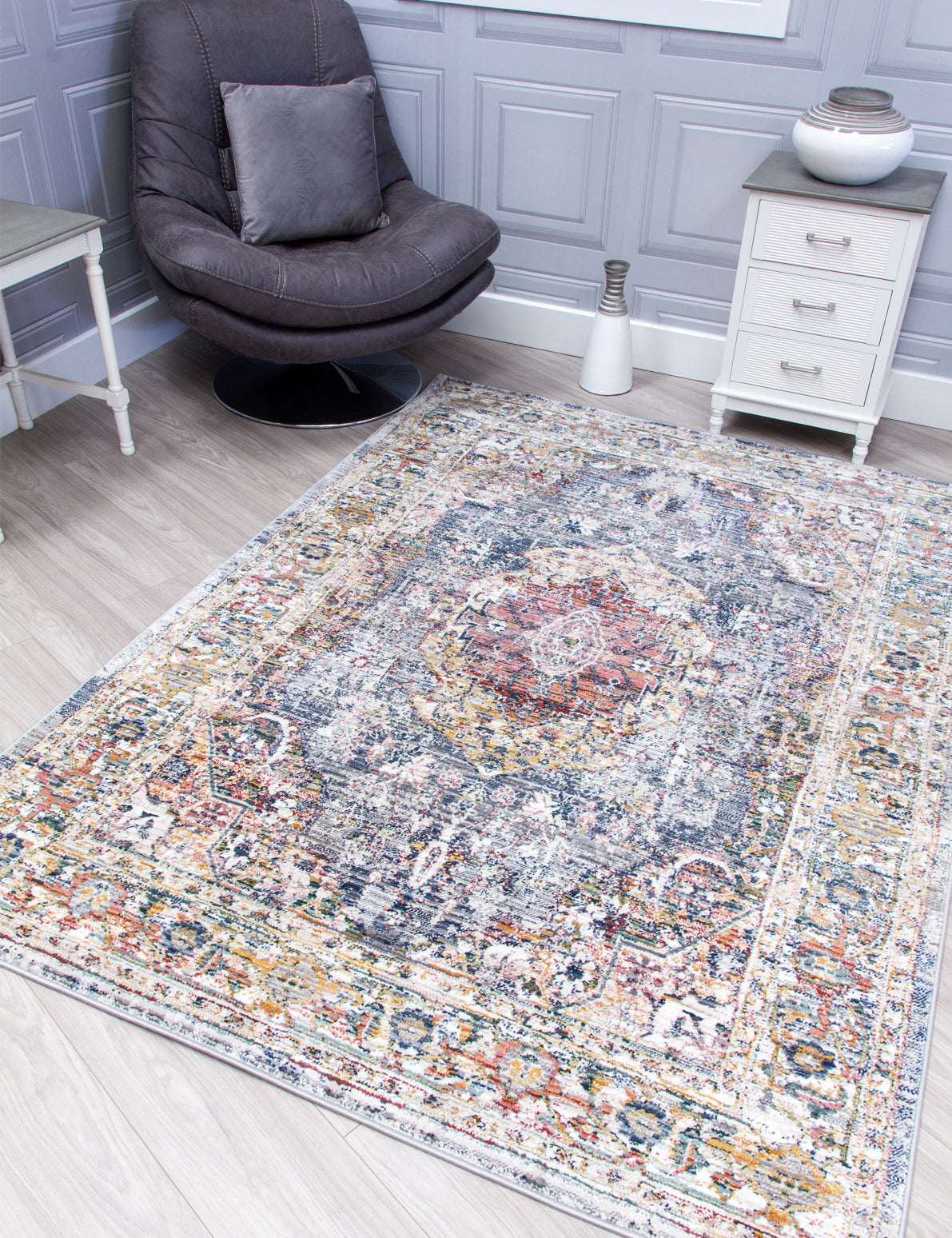 Boho Medallion - Grey rug, 120 x 170 cm size