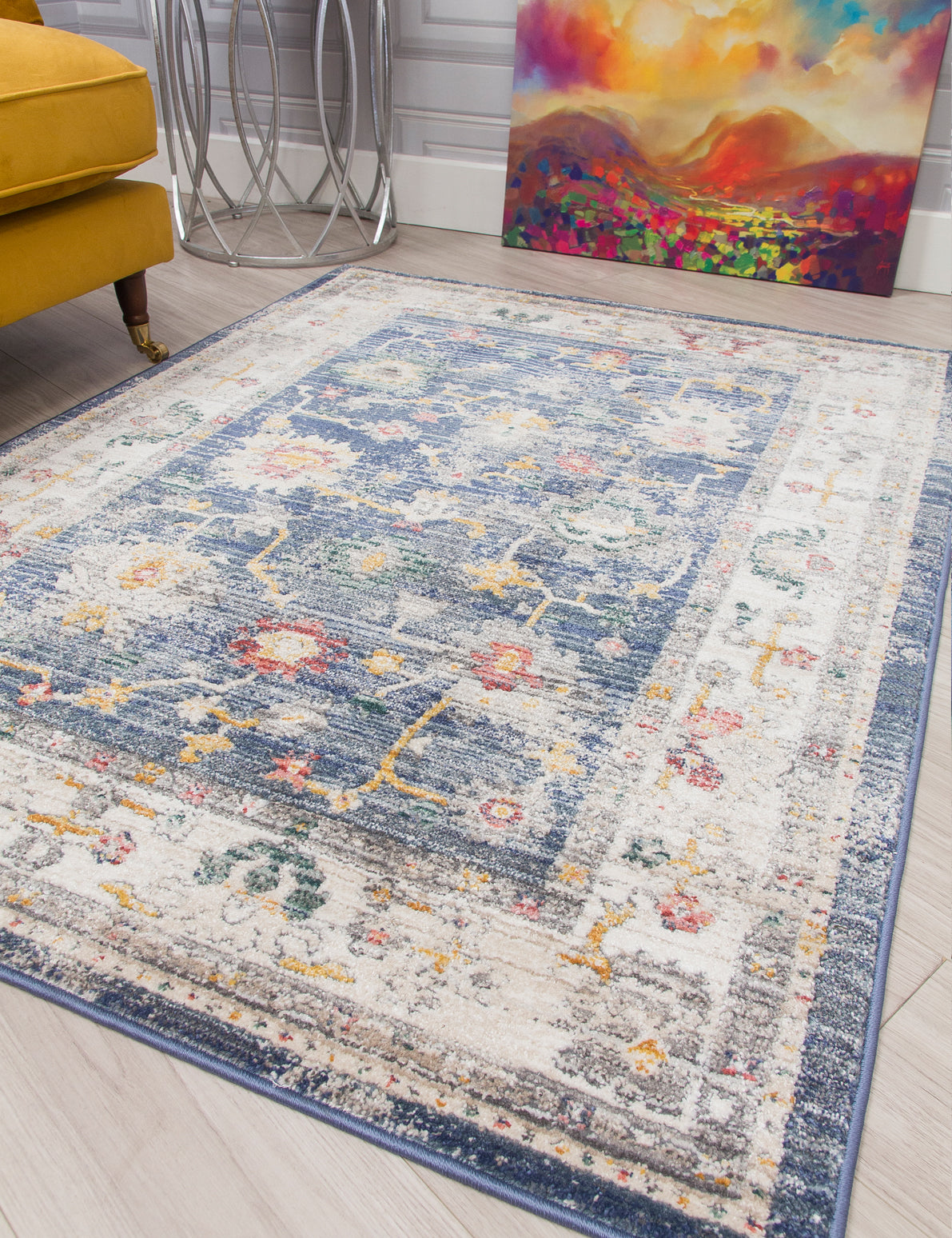 Boho Vesta - Blue rug from The Mattress Store Ireland