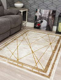 Glitz Art Deco - Ochre rug, 120 x 170 cm size