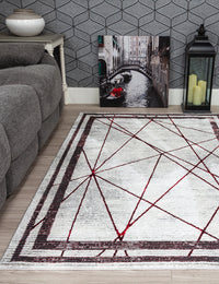Glitz Art Deco - Red rug, 80 x 150 cm size