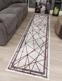 Glitz Art Deco - Red rug, 67 x 240 cm size