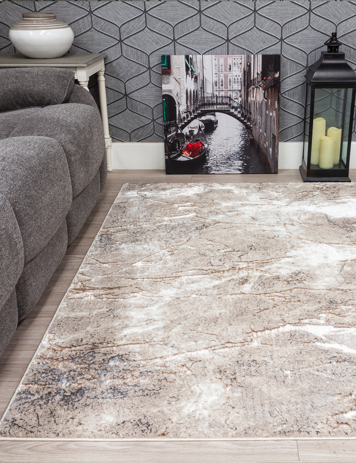 Glitz Marble - Beige rug, photo 5