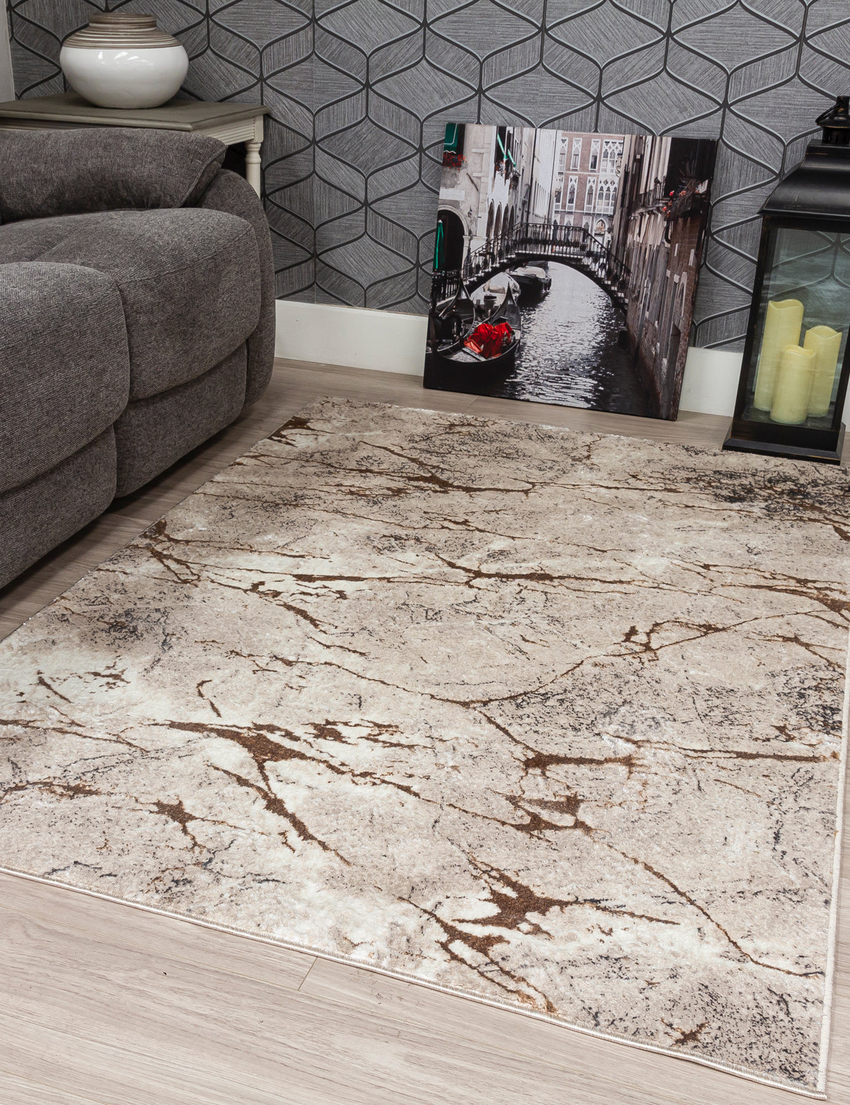 Glitz Marble - Beige rug, photo 6