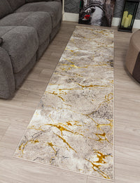Glitz Marble - Ochre rug, 67 x 240 cm size