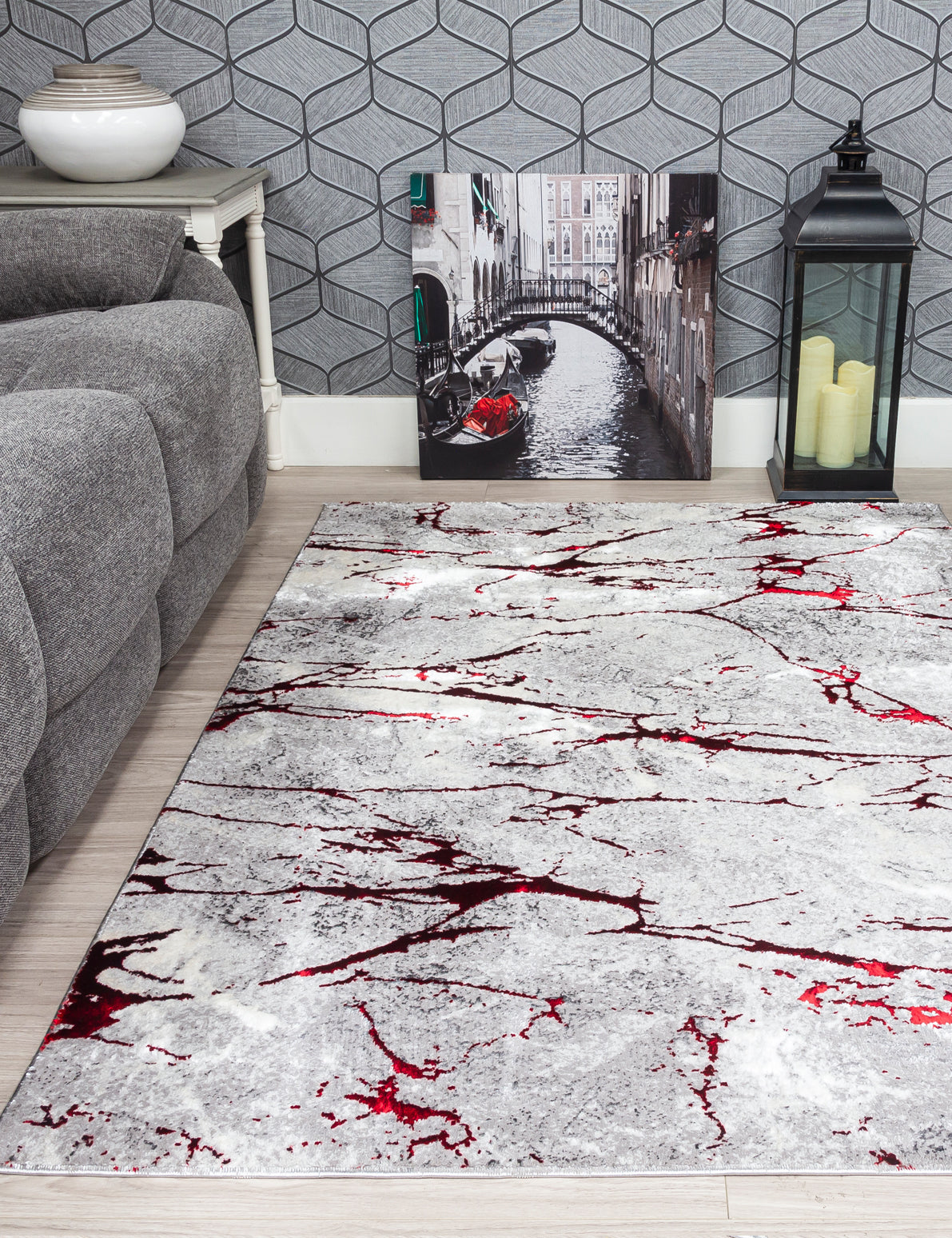 Glitz Marble - Red rug, photo 5