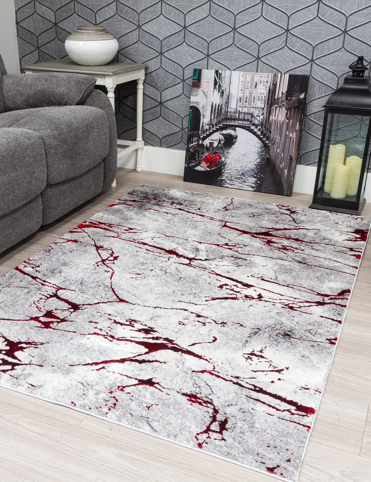 Glitz Marble - Red rug, photo 6