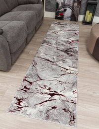 Glitz Marble - Red rug, 67 x 240 cm size