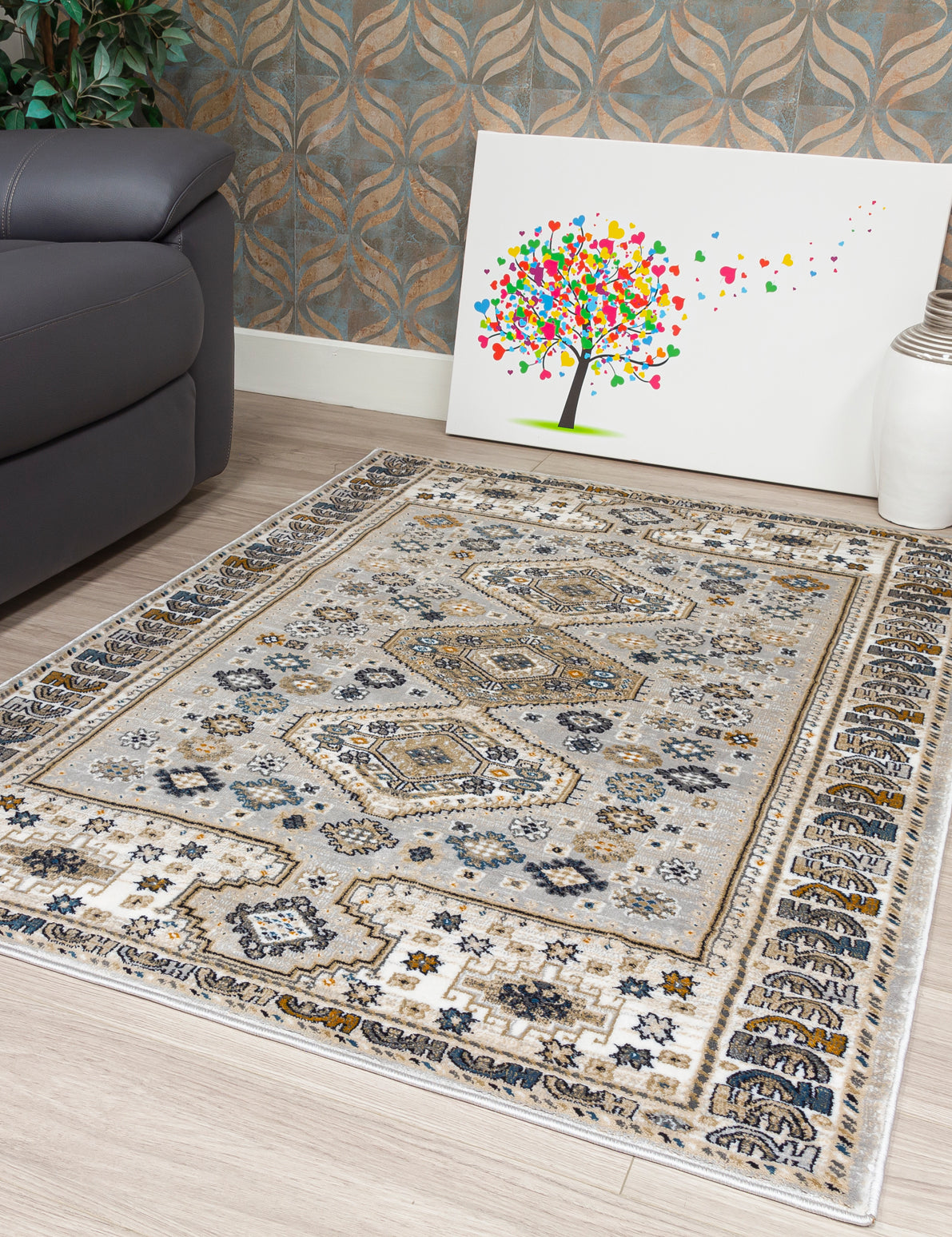 Aziza Katana - Grey rug, 80 x 150 cm size