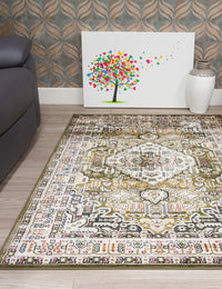 Aziza Medallion - Green rug, 80 x 150 cm size