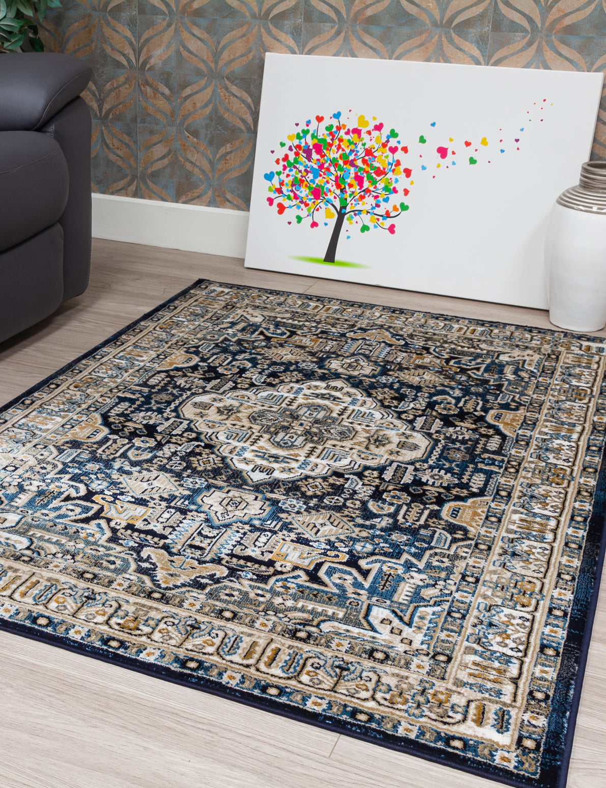 Aziza Medallion - Navy rug, photo 5