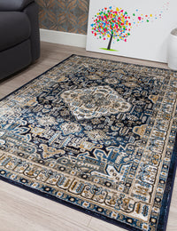 Aziza Medallion - Navy rug, 120 x 170 cm size