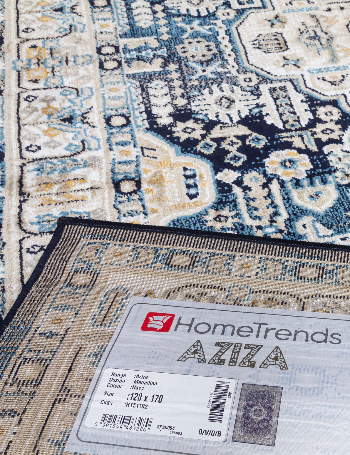 Aziza Medallion - Navy rug, 200 x 300 cm size