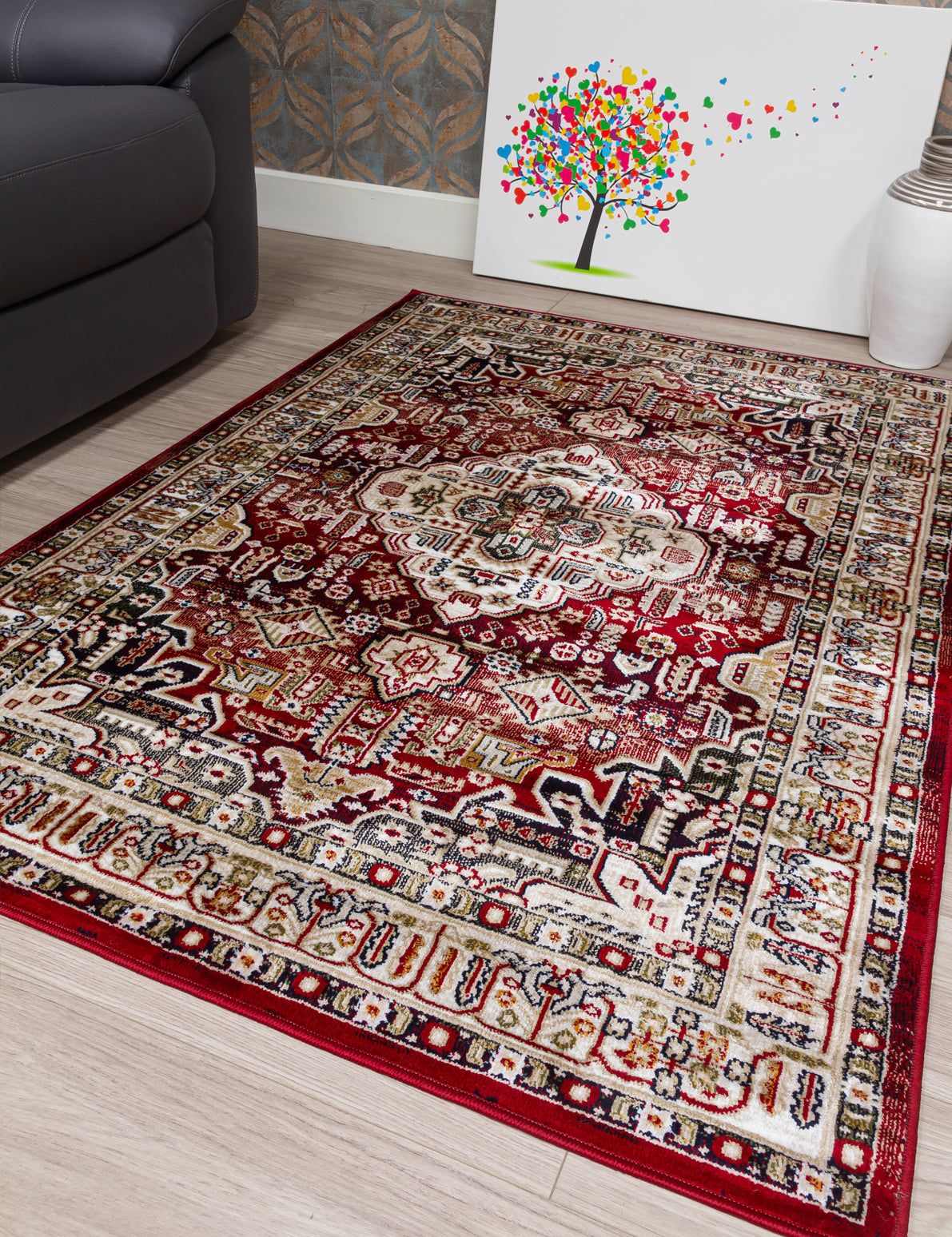 Aziza Medallion - Red rug, 120 x 170 cm size