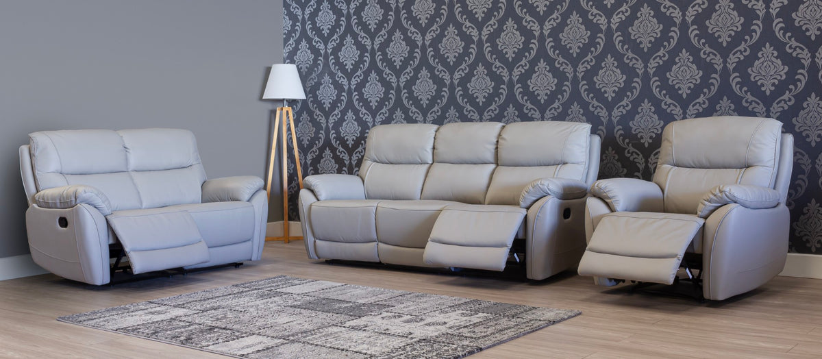 Pandora Half Leather - Pearl Grey corner sofa, photo 6