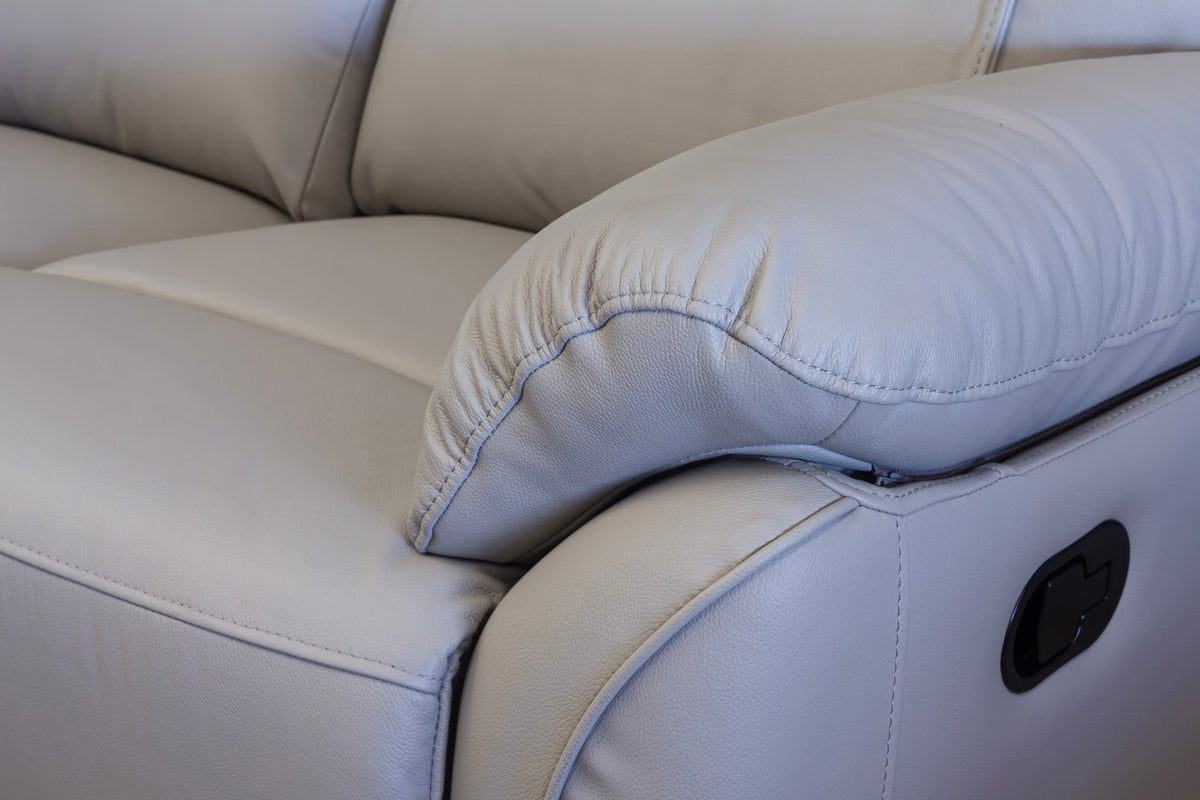 Pandora Half Leather - Pearl Grey corner sofa, photo 10