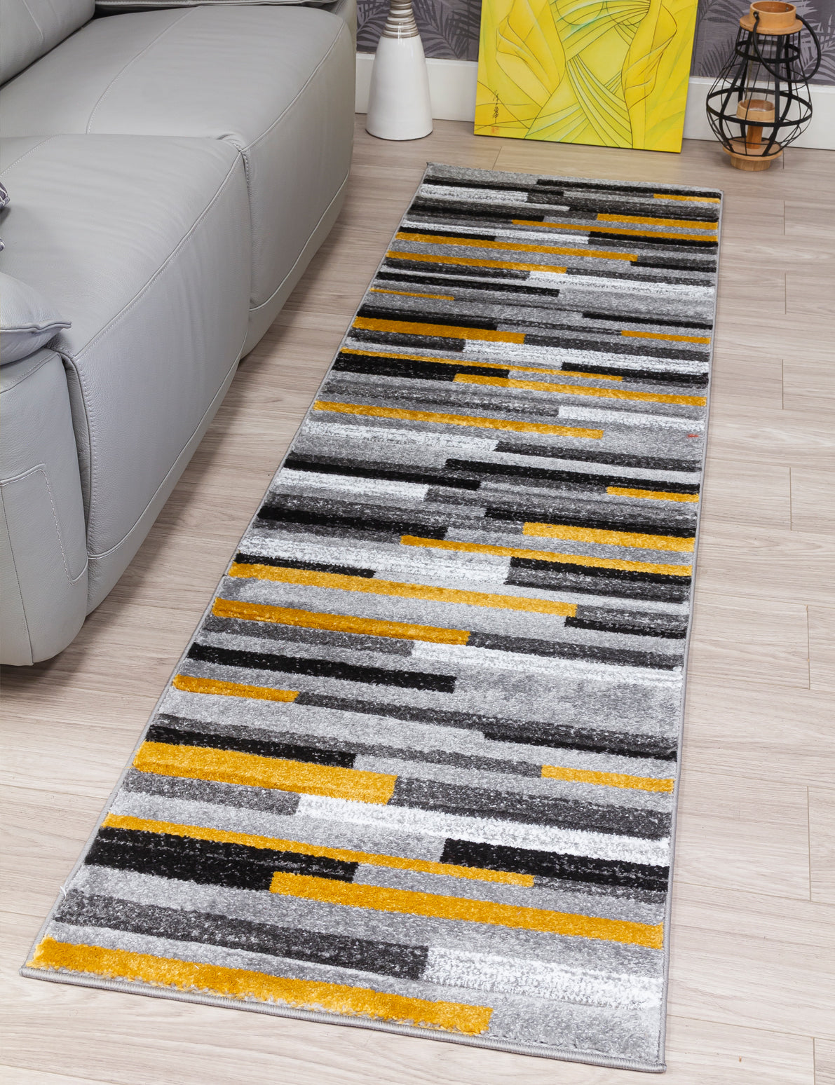 Samba Levels - Ochre rug, 67 x 240 cm size