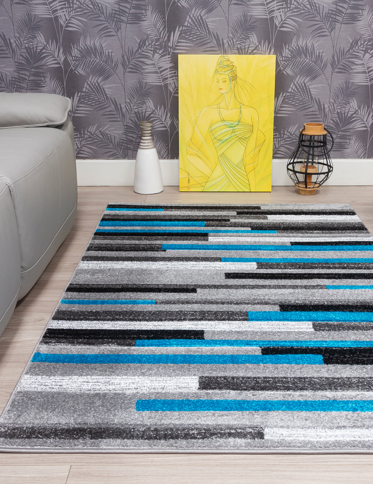Samba Levels - Teal rug, 80 x 150 cm size