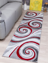 Samba Spirals - Red rug, 67 x 240 cm size