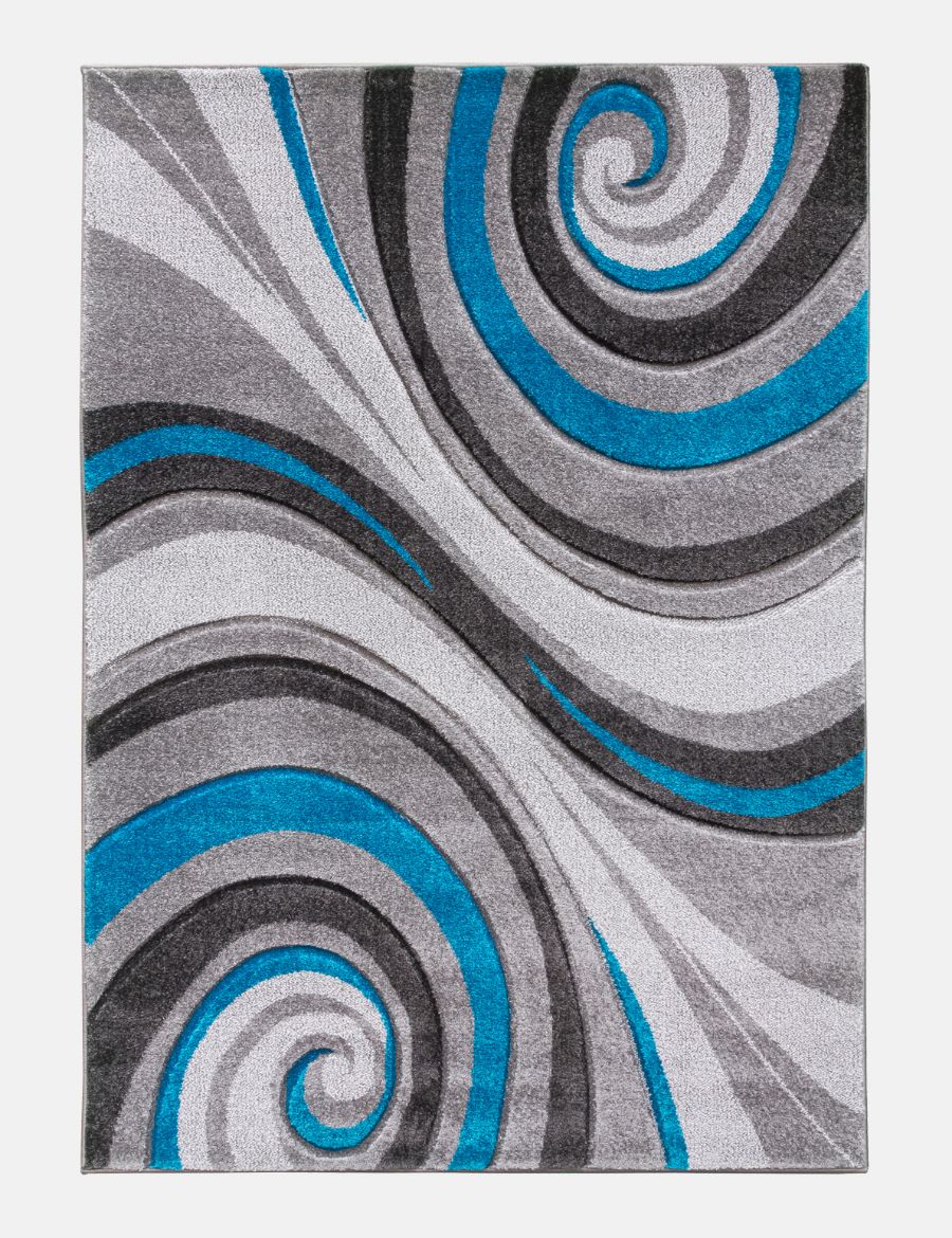 Samba Spirals - Teal rug from The Mattress Store Ireland