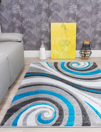 Samba Spirals - Teal rug, photo 5