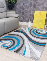 Samba Spirals - Teal rug, photo 6