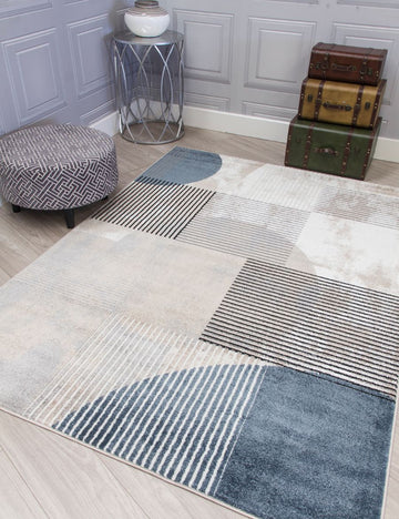 Casino Geo - Blue rug from The Mattress Store Ireland