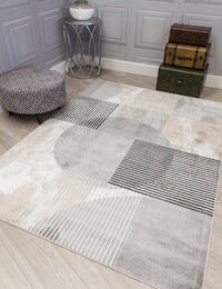 Casino Geo - Greige rug, 80 x 150 cm size