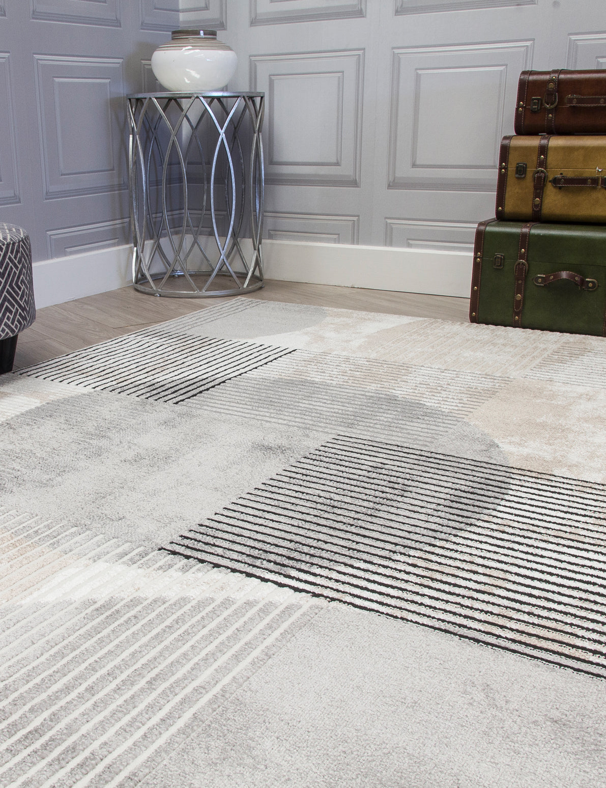 Casino Geo - Greige rug, 120 x 170 cm size