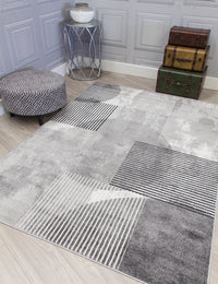 Casino Geo - Grey rug, 80 x 150 cm size
