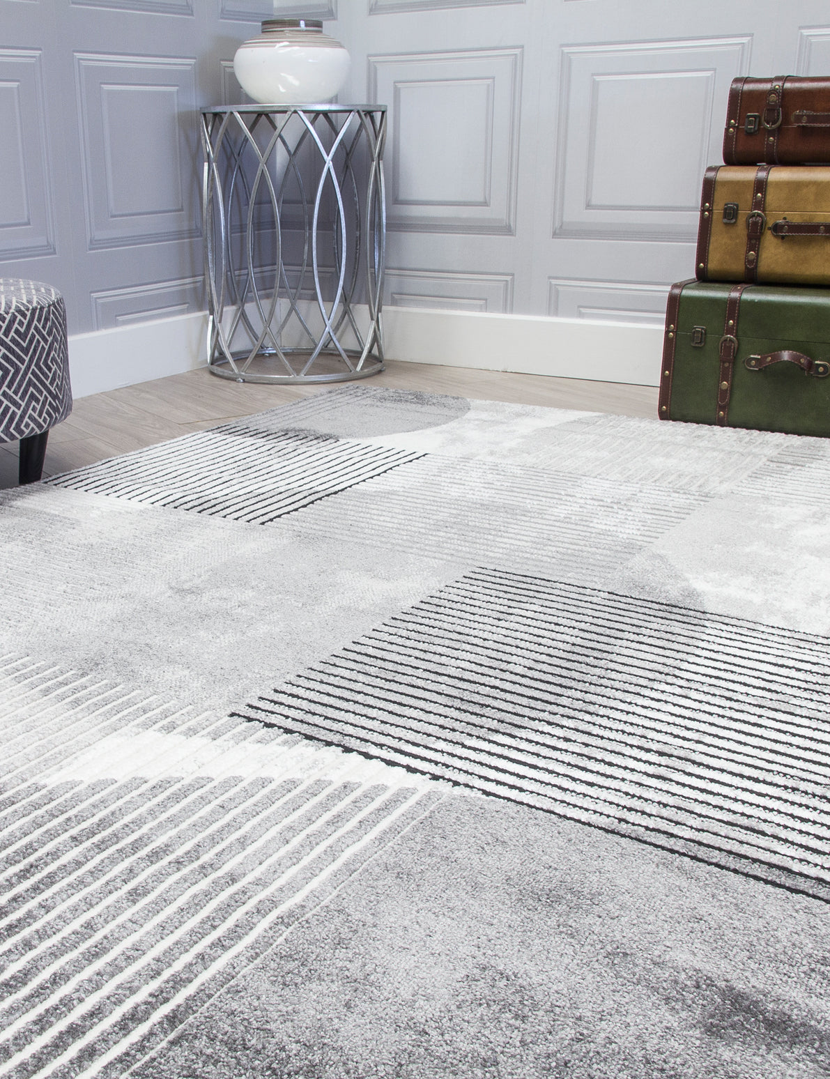 Casino Geo - Grey rug, 120 x 170 cm size