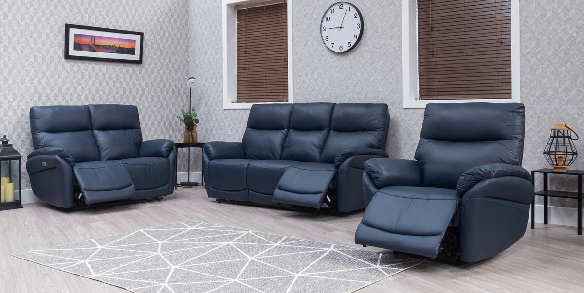 Torino Navy leather sofa, photo 7
