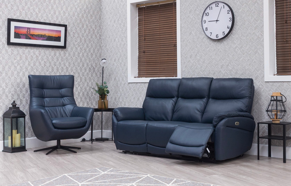 Torino Navy leather sofa, photo 8