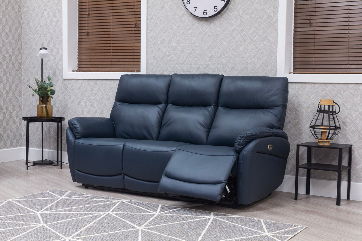 Torino Navy leather sofa, photo 4