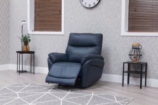Torino Navy leather sofa