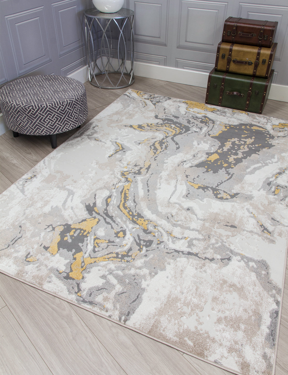 Casino Marble - Ochre rug, 80 x 150 cm size